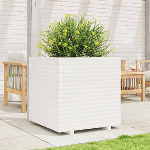 vidaXL Garden Planter White 70x70x72 cm Solid Wood Pine