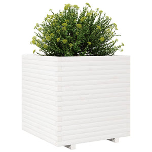 vidaXL Garden Planter White 70x70x72 cm Solid Wood Pine