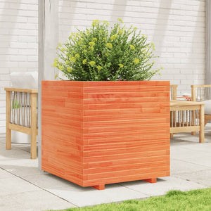 vidaXL Garden Planter Wax Brown 70x70x72 cm Solid Wood Pine