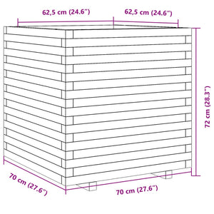 vidaXL Garden Planter Wax Brown 70x70x72 cm Solid Wood Pine