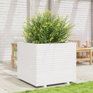 vidaXL Garden Planter White 80x80x72 cm Solid Wood Pine