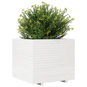 vidaXL Garden Planter White 80x80x72 cm Solid Wood Pine