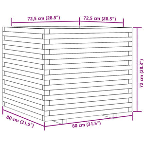 vidaXL Garden Planter White 80x80x72 cm Solid Wood Pine