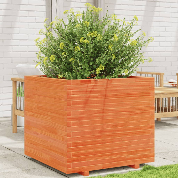 vidaXL Garden Planter Wax Brown 80x80x72 cm Solid Wood Pine