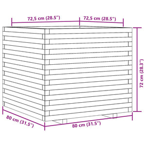 vidaXL Garden Planter 80x80x72 cm Solid Wood Douglas