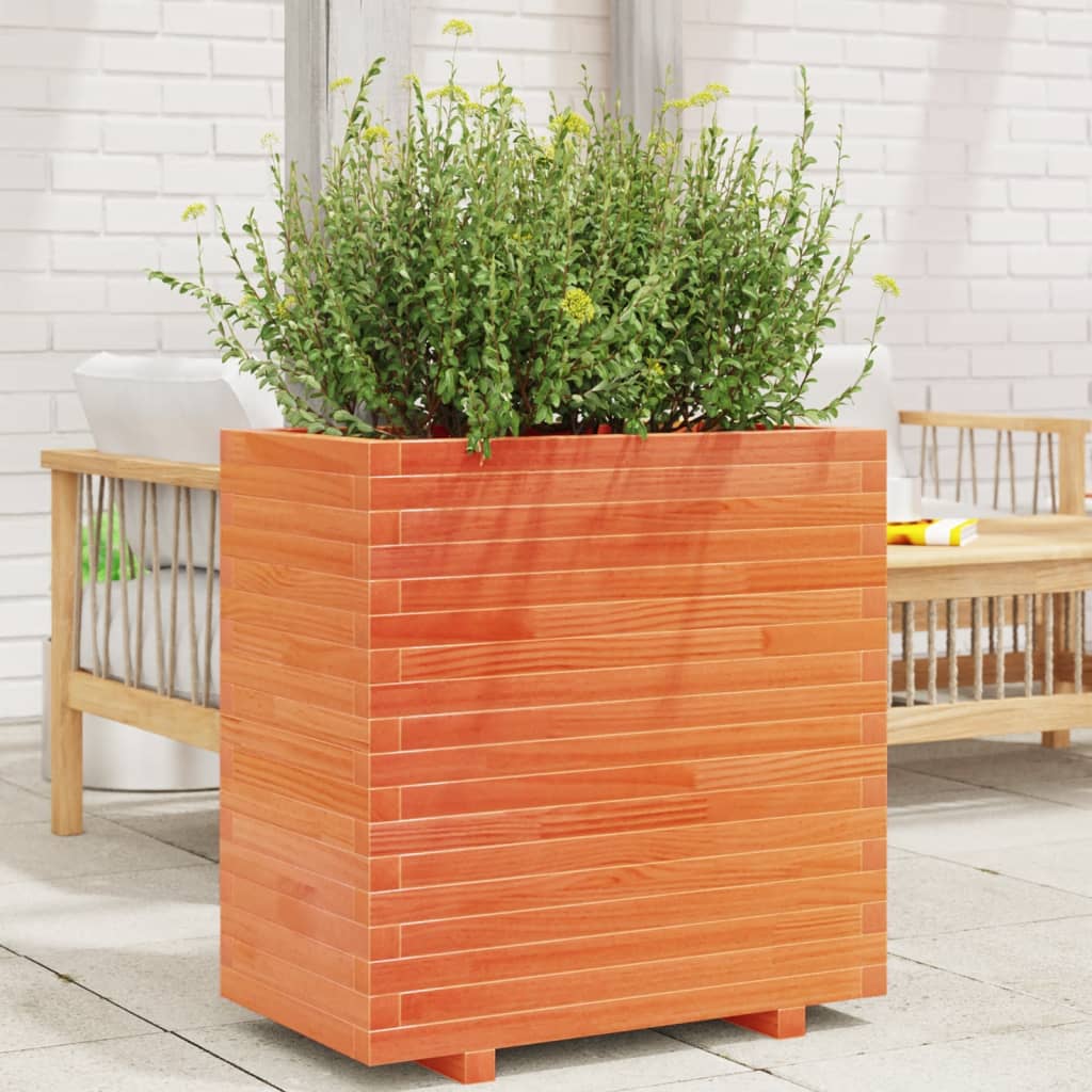 vidaXL Garden Planter Wax Brown 70x40x72 cm Solid Wood Pine