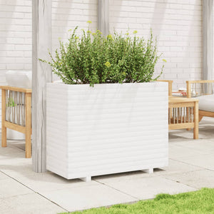 vidaXL Garden Planter White 90x40x72 cm Solid Wood Pine