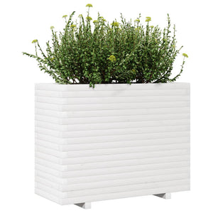 vidaXL Garden Planter White 90x40x72 cm Solid Wood Pine