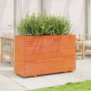 vidaXL Garden Planter Wax Brown 110x40x72 cm Solid Wood Pine