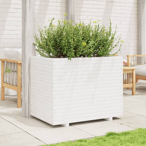 vidaXL Garden Planter White 90x60x72 cm Solid Wood Pine