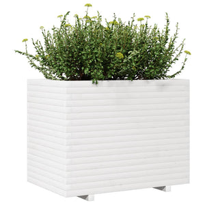 vidaXL Garden Planter White 90x60x72 cm Solid Wood Pine