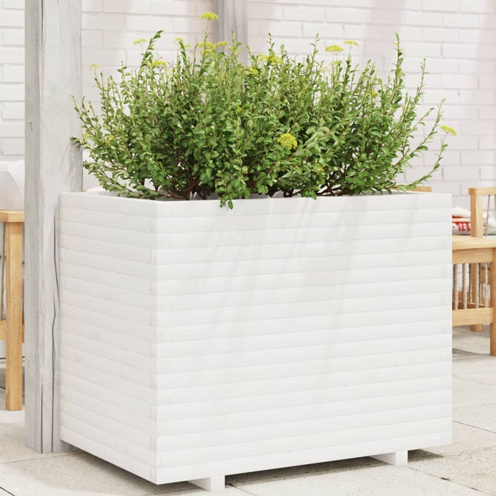 vidaXL Garden Planter White 90x60x72 cm Solid Wood Pine