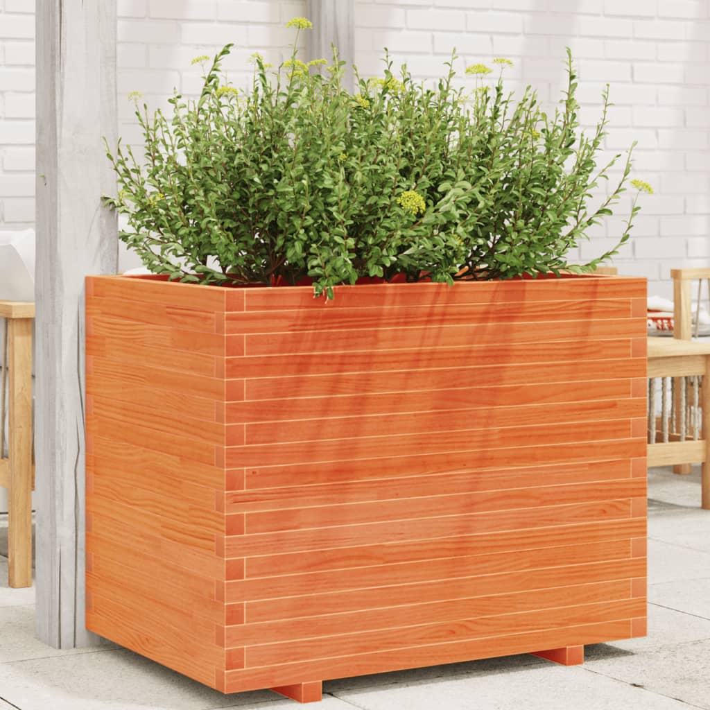 vidaXL Garden Planter Wax Brown 90x60x72 cm Solid Wood Pine