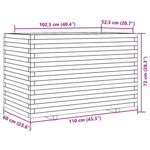 vidaXL Garden Planter 110x60x72 cm Impregnated Wood Pine