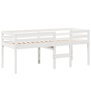 vidaXL High Sleeper Bed without Mattress White 75x190 cm Small Single Solid Wood Pine