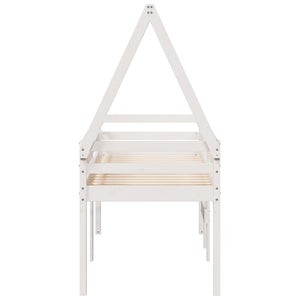 vidaXL High Sleeper Bed without Mattress White 75x190 cm Small Single Solid Wood Pine