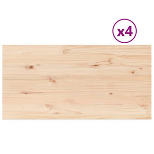 vidaXL Table Tops 4 pcs 100x50x1.7 cm Rectangular Solid Wood Pine