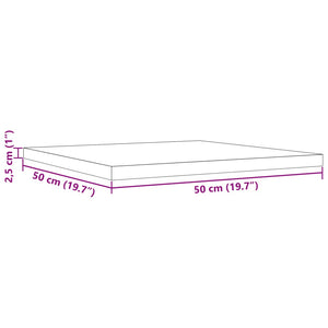 vidaXL Table Top 50x50x2.5 cm Square Solid Wood Pine