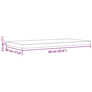 vidaXL Table Tops 2 pcs 60x30x2.5 cm Rectangular Solid Wood Pine