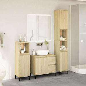 vidaXL 3 Piece Bathroom Furniture Set Sonoma Oak Engineered Wood