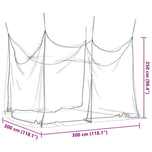 vidaXL Mosquito Net for Indoor Outdoor 156 Mesh Black 300x300x250 cm