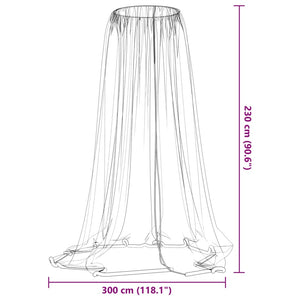 vidaXL Mosquito Net for Umbrella 220 Mesh Black Φ300x230 cm