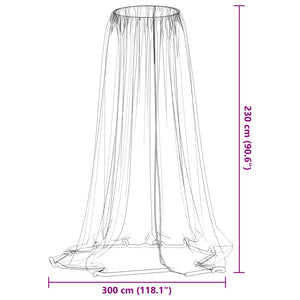 vidaXL Mosquito Net for Umbrella 220 Mesh White Φ300x230 cm