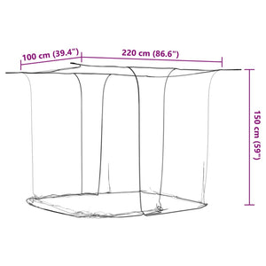 vidaXL Hanging Mosquito Net 156 Mesh White 220x100x150 cm