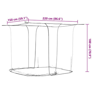 vidaXL Hanging Mosquito Net 156 Mesh White 220x150x180 cm