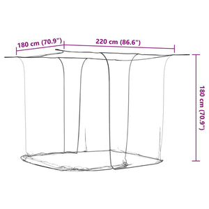 vidaXL Hanging Mosquito Net 156 Mesh White 220x180x180 cm