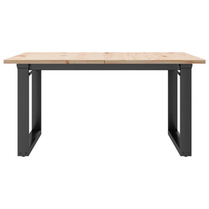 vidaXL Coffee Table O-Frame 90x90x45 cm Solid Wood Pine and Steel