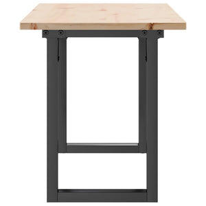 vidaXL Coffee Table O-Frame 110x40x45 cm Solid Wood Pine and Steel