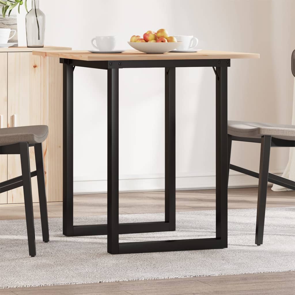 vidaXL Dining Table O-Frame 70x70x75 cm Solid Wood Pine and Steel