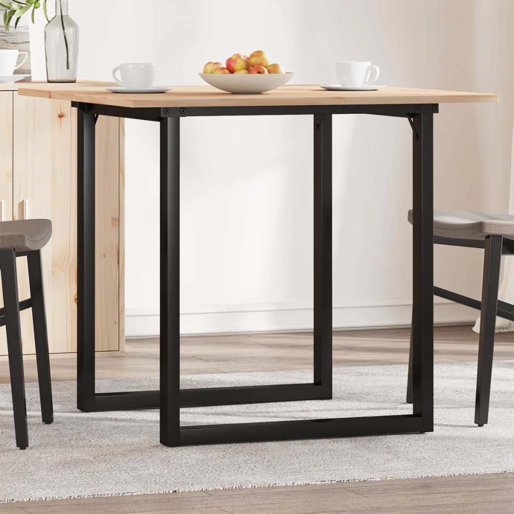 vidaXL Dining Table O-Frame 90x90x75 cm Solid Wood Pine and Steel