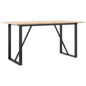 vidaXL Dining Table O-Frame 140x80x75 cm Solid Wood Pine and Cast Iron