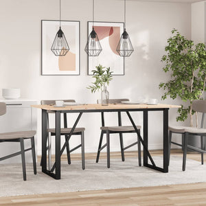 vidaXL Dining Table O-Frame 140x80x75 cm Solid Wood Pine and Cast Iron