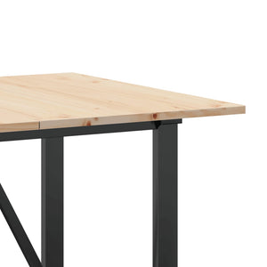 vidaXL Dining Table O-Frame 140x80x75 cm Solid Wood Pine and Cast Iron