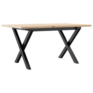 vidaXL Coffee Table X-Frame 80x50x40 cm Solid Wood Pine and Cast Iron