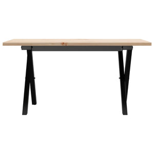 vidaXL Coffee Table X-Frame 80x50x40 cm Solid Wood Pine and Cast Iron