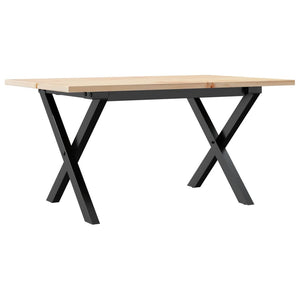 vidaXL Coffee Table X-Frame 80x50x40 cm Solid Wood Pine and Cast Iron