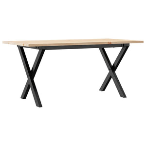 vidaXL Coffee Table X-Frame 90x40x45 cm Solid Wood Pine and Steel