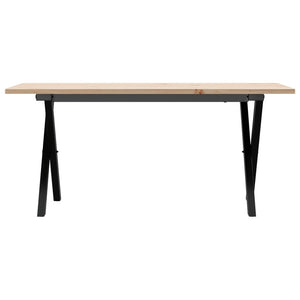 vidaXL Coffee Table X-Frame 90x40x45 cm Solid Wood Pine and Steel