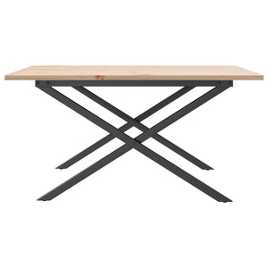 vidaXL Coffee Table X-Frame 90x90x45 cm Solid Wood Pine and Cast Iron