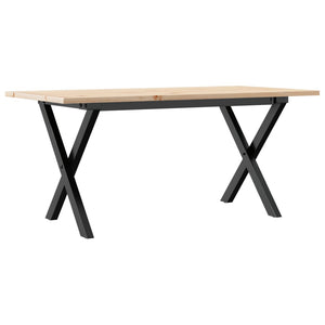 vidaXL Coffee Table X-Frame 100x50x45 cm Solid Wood Pine and Steel