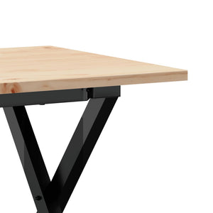 vidaXL Coffee Table X-Frame 100x50x45 cm Solid Wood Pine and Steel