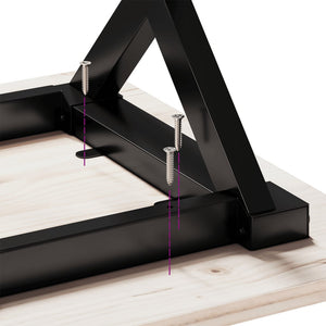 vidaXL Coffee Table X-Frame 110x40x45 cm Solid Wood Pine and Steel