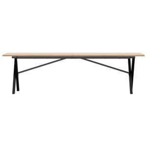 vidaXL Coffee Table X-Frame 160x40x45 cm Solid Wood Pine and Cast Iron