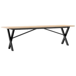 vidaXL Coffee Table X-Frame 160x40x45 cm Solid Wood Pine and Cast Iron