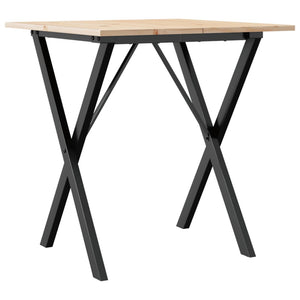 vidaXL Dining Table X-Frame 60x60x75 cm Solid Wood Pine and Steel