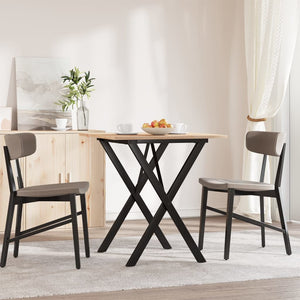 vidaXL Dining Table X-Frame 60x60x75 cm Solid Wood Pine and Steel